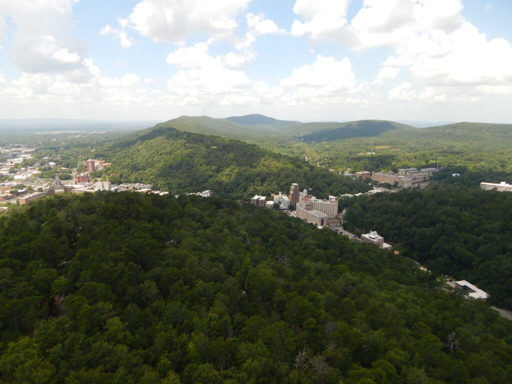 A view of Hot Springs, Arkansas from an observation tower